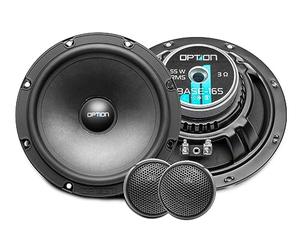 Option Sistema de altavoces BASE-165 de 2 vías, 16,5 cm, 3 ohmios, 88 dB, 55 W RMS, 1 par de altavoces para coche