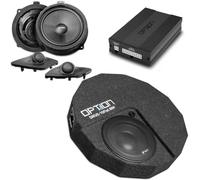 Option Sistema de sonido DSP V3 compatible con Hyundai i30 PD/PDE (2020-2024) con sistema de sonido estándar - 100% Plug & Play con amplificador DSP, subwoofer plano de rueda de repuesto y altavoz