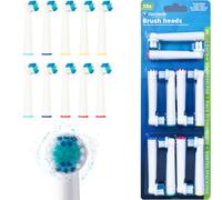 OptiSmile® Cabezales de Repuesto para Cepillo Eléctrico | Compatibles con Oral-B | Pack de 10 | Cerdas Suaves para Dientes Sensibles | Limpieza Profunda para Dientes Blancos