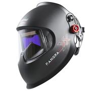 Optrel Panoramaxx Hybrid Black - Casco de soldadura automático con protección láser, campo de visión panorámica XXL, aspecto verdadero y cinta IsoFit para soldadura profesional y máxima seguridad