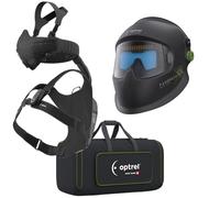 Optrel Panoramaxx Quattro - Casco de soldadura automático con sistema de protección respiratoria Swiss Air, protección profesional con campo de visión panorámica y filtro TH3 para soldadura intensiva