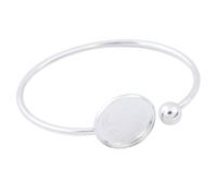 Optxzn 5 bandejas de Acero Inoxidable chapadas en Oro para engastes de cabujón de 20 mm, Ajustables, para Pulseras de puño, Bases en Blanco.