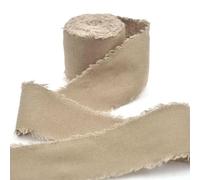 Optxzn Cinta de Lino y algodón con Borde Deshilachado Rasgada a Mano de 4 cm x 5 m para Envolver Ramos de invitación de Boda, San Valentín, Decoraciones