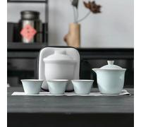 Optxzn Juego de té de Viaje Ruyao de Lujo Ligero y Abierto, portátil para Exteriores, con Capacidad para Tres Tazas, empresarial de Alta Gama.