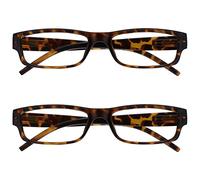 OPULIZE Ace Gafas De Lectura Marrón Carey Ligero Cómodo Lectores Valor Pack 2 Hombres Mujeres RR32-2 +2,00