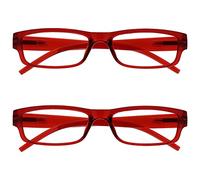 OPULIZE Ace Gafas De Lectura Rojo Ligero Cómodo Lectores Valor Pack 2 Hombres Mujeres RR32-Z +2,50