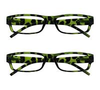 OPULIZE Ace Gafas De Lectura Verde Carey Ligero Cómodo Lectores Valor Pack 2 Hombres Mujeres RR32-6 +3,50