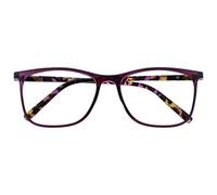 OPULIZE Arc Gafas de Lectura Montura Cuadrada Estilizada Delgada Morado Varillas Translúcidas con Dibujos Lentes Resistentes a Arañazos Bisagras de Muelle Unisex Hombre Mujer R66-5 +1.00