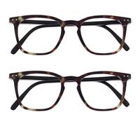OPULIZE Bex Pack 2 Hombres Gafas De Distancia Corto De Vista Miopía Grande Marrón Mate MM64-2 -2,00