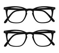 OPULIZE Bex Pack 2 Hombres Gafas De Distancia Corto De Vista Miopía Grande Negro Mate MM64-1 -2,50