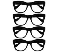 OPULIZE BIG Blue Light Blocking Glasses - Bold Round Fashion Frame - Anti-Glare Anti-Reflective Computer Gaming - 4 Pack - UV & Eyestrain Protection - Black - Mens Womens +0.00