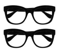 OPULIZE BIG Blue Light Blocking Reading Glasses - Bold Round Fashion Frame - Anti-Glare Anti-Reflective Computer Gaming - 2 Pack - UV & Eyestrain Protection - Black - Mens Womens +2.50