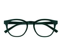 OPULIZE Blu Gafas de Lectura con Bloqueo de Luz Azul Montura Redonda Verde Oscuro Bisagras de Muelle Mejoran el Sueño Ordenador Gaming Antirreflejante Hombre Mujer B5-6 +3.50
