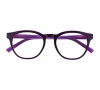 OPULIZE Blu Gafas de Lectura con Bloqueo de Luz Azul Montura Redonda Violeta Oscuro Bisagras de Muelle Mejoran el Sueño Ordenador Gaming Antirreflejante Hombre Mujer B5-5 +3.50