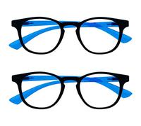 OPULIZE Bop Gafas Bloqueadoras de Luz Azul Niños Pack de 2 Montura Redonda Negra Varillas Rosas Protegen los Ojos Mejoran el Sueño Reducen los Dolores de Cabeza Ordenador Gaming Niños Niñas BB47-F