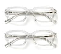 OPULIZE EDG Gafas de Lectura de Bloqueo de Luz Azul para hombre y mujer, Lentes Antirreflejos Antideslumbrante, Protección UV, Rectangular, Paquete de 2 Transparente +2,50