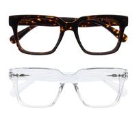 Opulize ERA Blue Light Glasses - Clear Lens - Anti-Reflective & Anti-Glare - 2 Pack - UV400 Protection - Oversized Frame - Computer & Screen Glasses - Men & Women