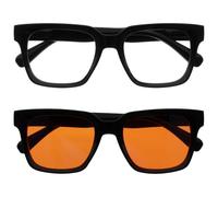 Opulize ERA Screen & Sleep Pack - Blue Light Glasses - Clear & Orange Lenses - Anti-Reflective & Anti-Glare - 2 Pack - UV400 Protection - Oversized Frame - Men & Women