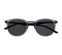 OPULIZE Gafas de sol con montura redonda elegante Bisagras de resorte Lentes de colores antirrayones con protección UV400 Transparente gris Patillas negras Hombre Mujer S60-7