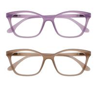 OPULIZE KAT Gafas de Lectura - Pack de 2 - Elegante Montura Ojo de Gato - Malva y Topo - Hombres y Mujeres - Bisagras de Muelle - RR59-5U - +1.50