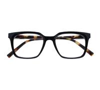 OPULIZE KOI Gafas de Lectura - Elegante Marco Rectangular Ancho - Visión Óptima - Negro - Hombre Mujer - Bisagras de Muelle - R50-1 - +3.00