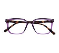 OPULIZE KOI Gafas de Lectura - Elegante Marco Rectangular Ancho - Visión Óptima - Violeta - Hombre Mujer - Bisagras de Muelle - R50-5 - +3.50