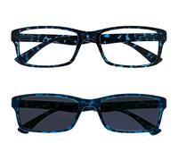 OPULIZE La Compañía Gafas De Lectura Azul Carey Lectores Con UV400 Lectores De Sol Valor Paquete Doble Hombres Mujeres RS92-3 +1,50