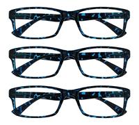 OPULIZE La Compañía Gafas De Lectura Azul Carey Lectores Valor Pack 3 Hombres Mujeres UVR3092BL +3,50