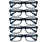 OPULIZE La Compañía Gafas De Lectura Azul Carey Valor Pack 5 Hombres Mujeres Estilo Diseñador Lectores RRRRR92-3 +3,50