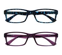 OPULIZE La Compañía Gafas De Lectura Azul Carey Y Púrpura Lectores Valor Pack 2 Hombres Mujeres UVR2092BL_P +3,00