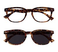 OPULIZE La Compañía Gafas De Lectura Marrón Carey Lectores Con El Lector De Sol A Juego Paquete Doble Hombres Mujeres RS14-2T +2,50