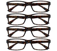 OPULIZE La Compañía Gafas De Lectura Marrón Carey Lectores Valor Pack 4 Hombres Mujeres UVR4092BR +3,50
