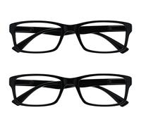 OPULIZE La Compañía Gafas De Lectura Negro Lectores Valor Pack 2 Hombres Mujeres UVR2092BK +3,50