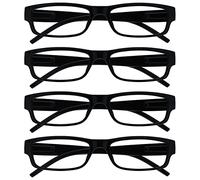 OPULIZE La Compañía Gafas De Lectura Negro Ligero Cómodo Lectores Valor Pack 4 Estilo Diseñador Hombres Mujeres UVR4PK032 +1,50