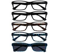UV Reader La Compañía Gafas De Lectura Negro Marrón Azul Lectores Con Azul Lectores De Sol Valor Pack 5 Hombres Mujeres RRRRS92-11233 +1,00