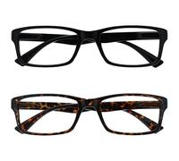 OPULIZE La Compañía Gafas De Lectura Negro Y Marrón Carey Lectores Valor Pack 2 Hombres Mujeres UVR2092BK_BR +2,00