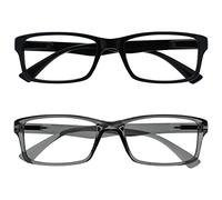 OPULIZE La Compañía Gafas De Lectura Pack 2 Lectores Negro Gris Estilo Diseñador Hombres Mujeres RR92-17 +1,50