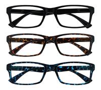 OPULIZE La Compañía Gafas De Lectura Pack 3 Lectores Negro Marrón Azul Hombres Mujeres RRR92-123 +1,50