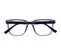 OPULIZE LEO Gafas de Lectura - Montura Rectangular Grande - Morado - Patillas Negras - Hombre Mujer - Bisagras de Muelle - R55-5 - +2.50