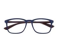 OPULIZE Max Gafas de Lectura - Marco Rectangular Clásico Grande - Azul Marino Mate con Brazos Granate - Unisex Hombres Mujeres - Bisagras de Resorte - R78-3 - +1.00