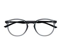 OPULIZE Met Gafas con Bloqueo de Luz Azul Montura Redonda Delgada Gris Negro Resistente a Arañazos Bisagras de Muelle Mejoran Sueño Ordenador Gaming Antirreflejante Hombre Mujer B60-7 +3.50