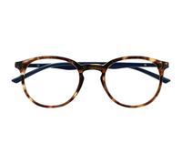 OPULIZE Met Gafas de Lectura Montura Redonda Marrón Carey Azul Resistente a Arañazos Bisagras de Muelle Ordenador Gaming Antirreflejante Hombre Mujer R60-2 +3.50