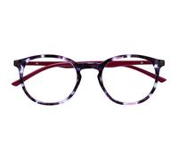 OPULIZE Met Gafas de Lectura Montura Redonda Morada Carey Rojo Resistente a Arañazos Bisagras de Muelle Ordenador Gaming Antirreflejante Hombre Mujer R60-5 +2.00
