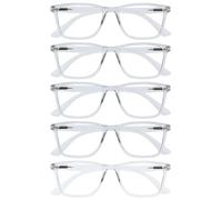 OPULIZE NYX Gafas de Lectura de Bloqueo de Luz Azul para hombre y mujer, Lentes Antideslumbrante para ordenador - Paquete de 5 - Protección UV - Claro - + 0,00