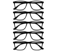 OPULIZE NYX Gafas de Lectura de Bloqueo de Luz Azul para hombre y mujer, Lentes Antideslumbrante para ordenador - Paquete de 5 - Protección UV - Negro - + 0,00