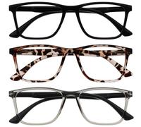 OPULIZE NYX Gafas luz azul mujer y hombre - Lentes Antideslumbrante para ordenador - Paquete de 3 - Protección UV - Negro Marrón Gris