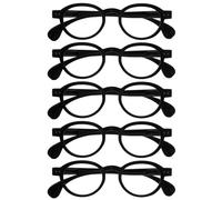OPULIZE OCA Gafas de Lectura - Pack de 5 - Montura Moderna Retro Redonda - Negro - Hombre Mujer - Bisagras de Muelle - RRRRR54-1 - +1.00