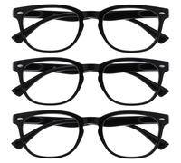 OPULIZE ORA Gafas de Lectura para hombre y mujer, Bisagras de Muelle, Monturas redondas, Paquete de 3 Negro +1,50