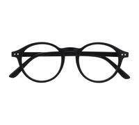 OPULIZE REY Gafas de Lectura - Montura Redonda Retro - Negro Mate - Hombre Mujer - Bisagras de Muelle - R56-1 - +3.50