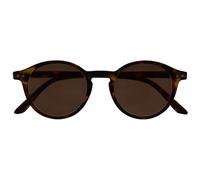 OPULIZE REY Gafas de Lectura Solares - Montura Redonda Retro - Carey Marrón Mate - Hombre Mujer - Bisagras de Muelle - S56-2 - +1.00